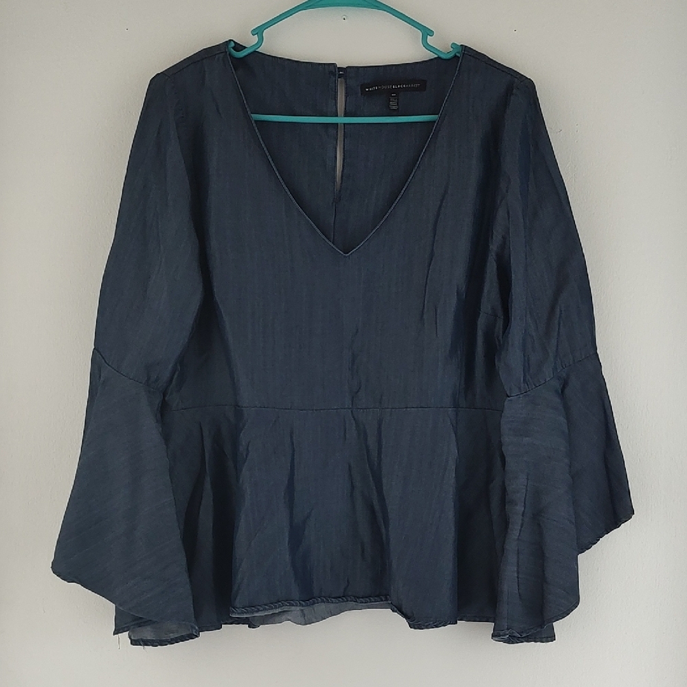 White House Black Market Size: 10  Blue V-Neck Top